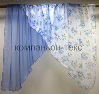 штора кухонная уголок двойной вуаль
